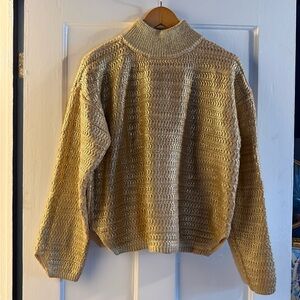 Scoop NYC Gold Cowl Neck Sweater